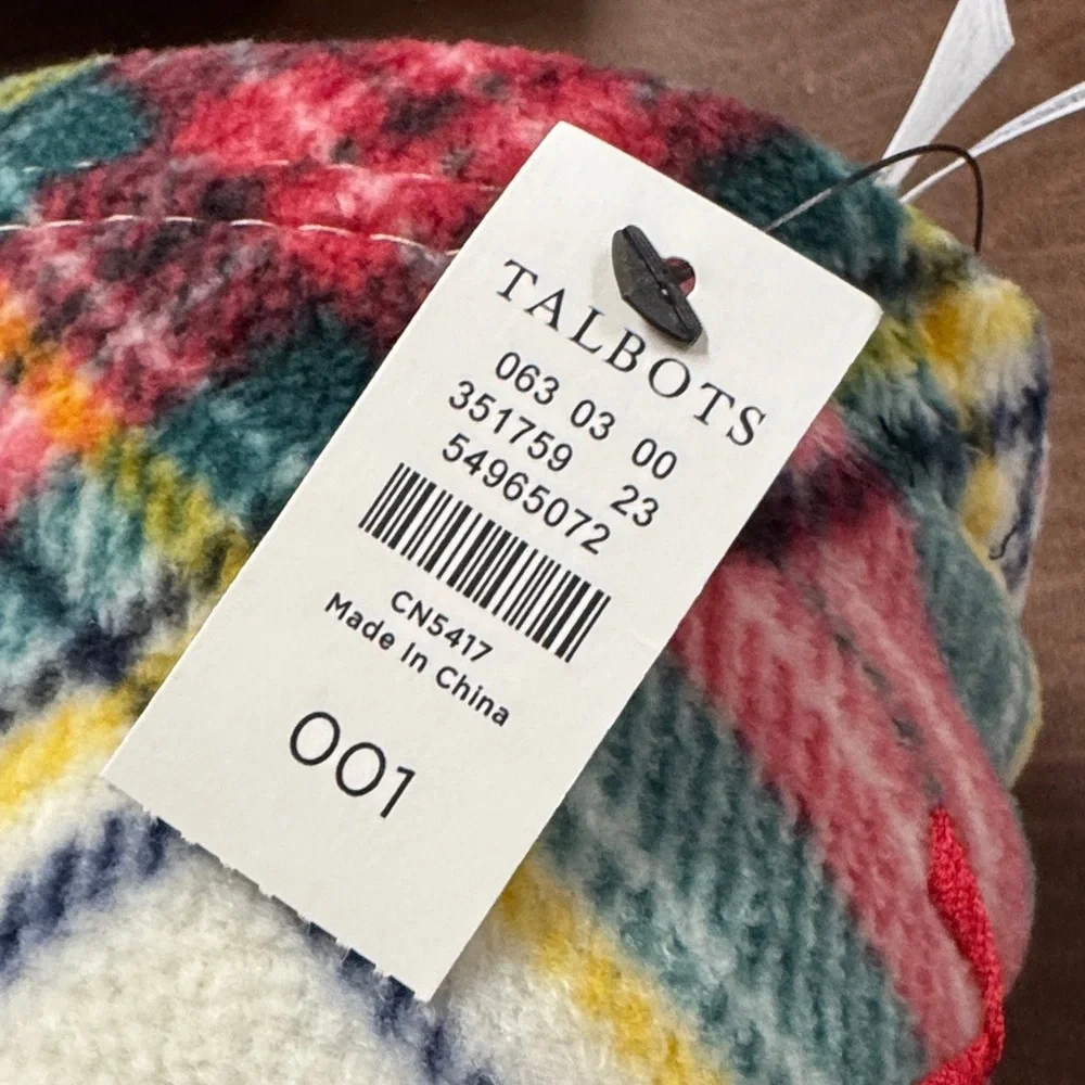 Talbots Plaid Holiday Blanket - Red, Green, Yellow, White